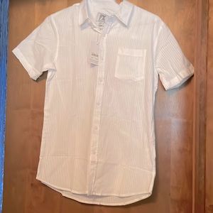 Mens size medium Px white button down shirt